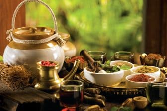 Herbal decoction ingredients prepared for Kashaya Vasthi