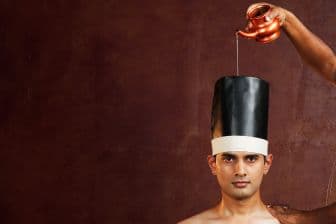 Traditional head vessel used for Shirovasthi oil treatment